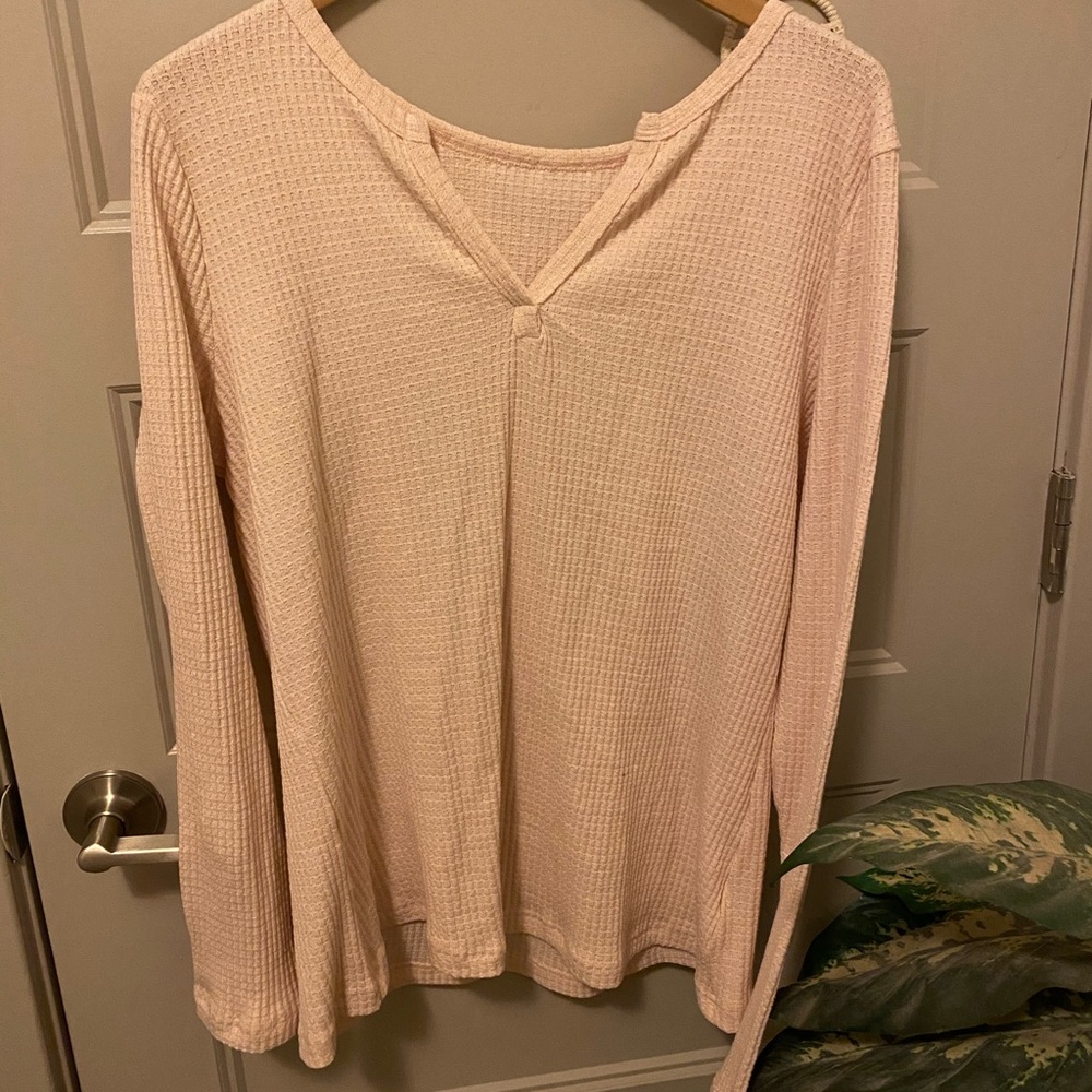 Peach Henley Top